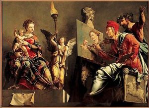 Maarten van Heemskerck - Sint Lucas die de Madonna schildert