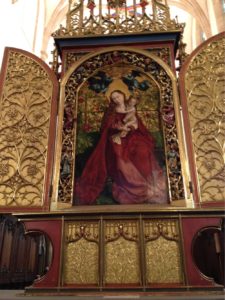 Martin Schongauer, ‘Die Madonna im Rosenhag’